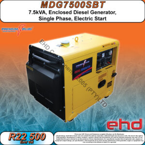 7.5kVA, Enclosed Diesel Generator, Single Phase, Electric Start